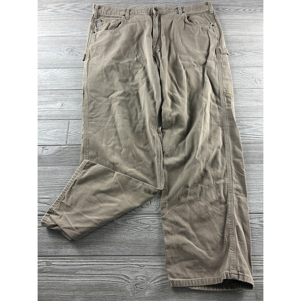 Carhartt B159 Mus Pants Loose Fit Mens 42X32 Brown Carpenter Canvas Workwear